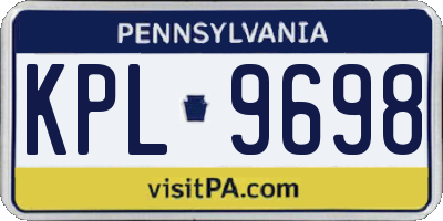 PA license plate KPL9698