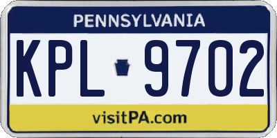 PA license plate KPL9702