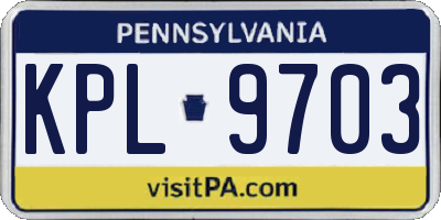 PA license plate KPL9703