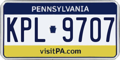 PA license plate KPL9707