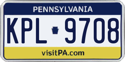 PA license plate KPL9708