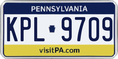 PA license plate KPL9709