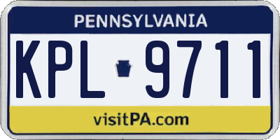 PA license plate KPL9711