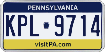 PA license plate KPL9714