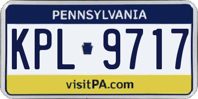 PA license plate KPL9717