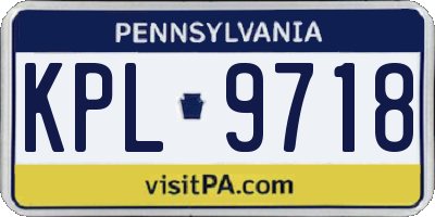 PA license plate KPL9718