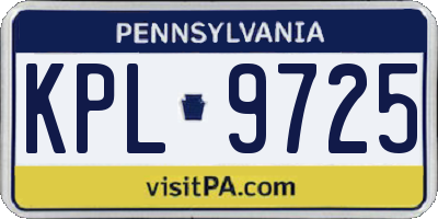 PA license plate KPL9725