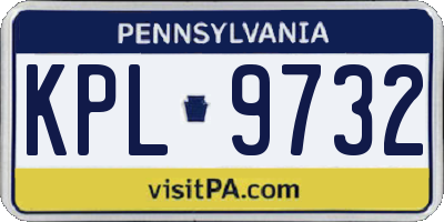 PA license plate KPL9732