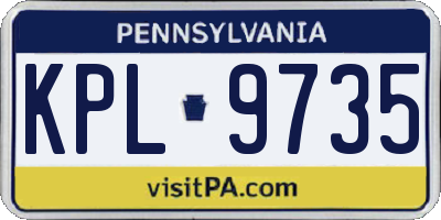 PA license plate KPL9735