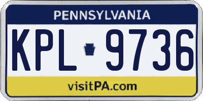 PA license plate KPL9736