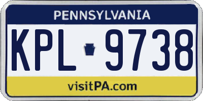 PA license plate KPL9738