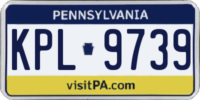 PA license plate KPL9739