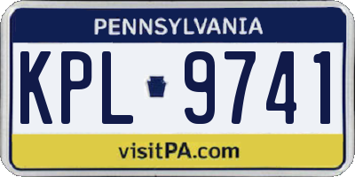 PA license plate KPL9741