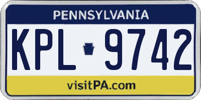 PA license plate KPL9742