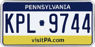 PA license plate KPL9744