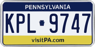 PA license plate KPL9747