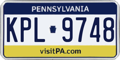 PA license plate KPL9748
