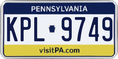 PA license plate KPL9749