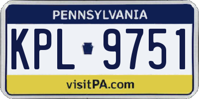 PA license plate KPL9751