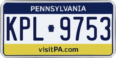 PA license plate KPL9753