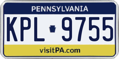PA license plate KPL9755