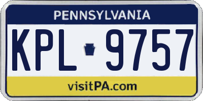 PA license plate KPL9757