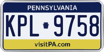 PA license plate KPL9758
