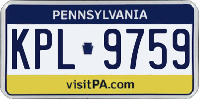 PA license plate KPL9759