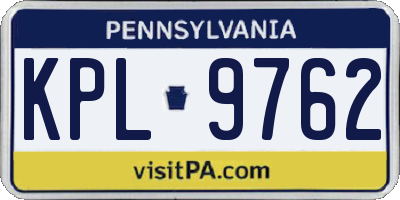 PA license plate KPL9762