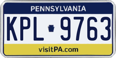 PA license plate KPL9763