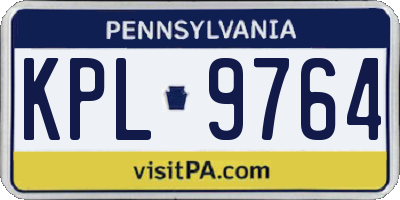 PA license plate KPL9764