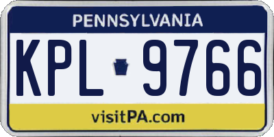 PA license plate KPL9766