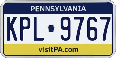 PA license plate KPL9767