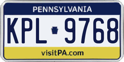PA license plate KPL9768