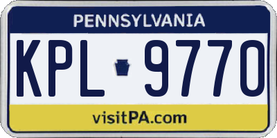 PA license plate KPL9770