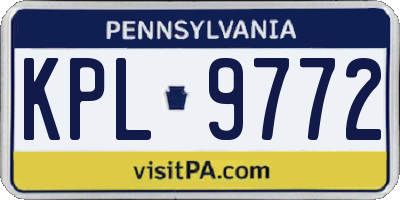PA license plate KPL9772