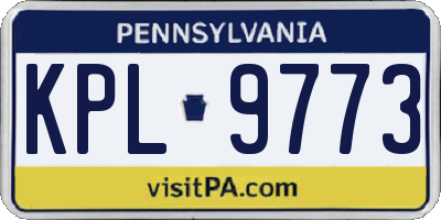 PA license plate KPL9773