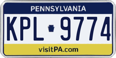 PA license plate KPL9774