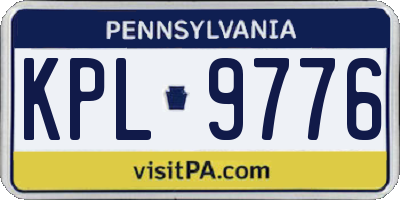 PA license plate KPL9776