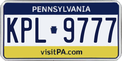PA license plate KPL9777