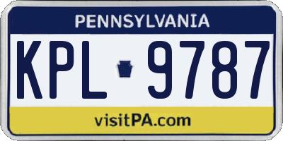 PA license plate KPL9787