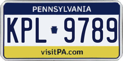 PA license plate KPL9789