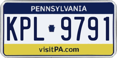 PA license plate KPL9791