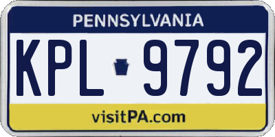 PA license plate KPL9792