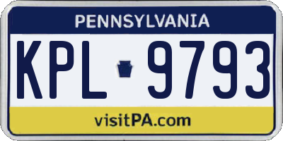 PA license plate KPL9793