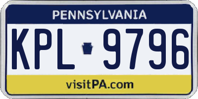PA license plate KPL9796