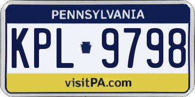 PA license plate KPL9798