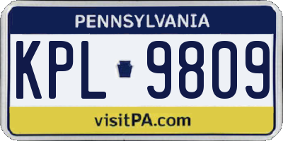 PA license plate KPL9809