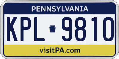 PA license plate KPL9810