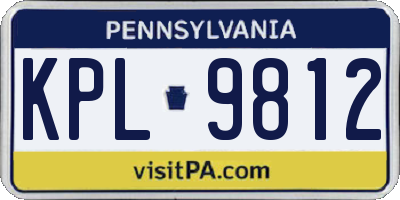 PA license plate KPL9812